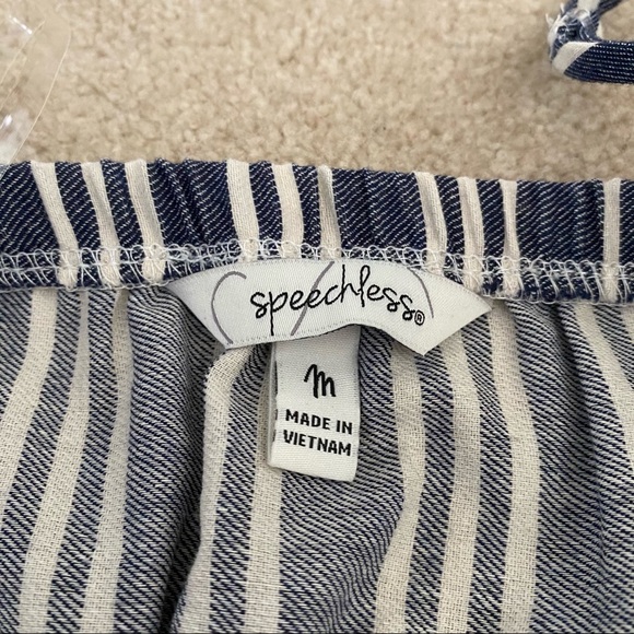 Blue and White Striped Mini Dress - Picture 3 of 4